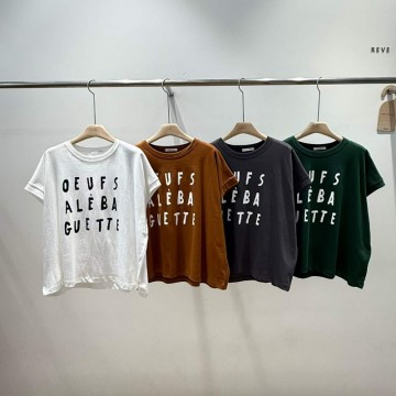 字母棉質TEE
